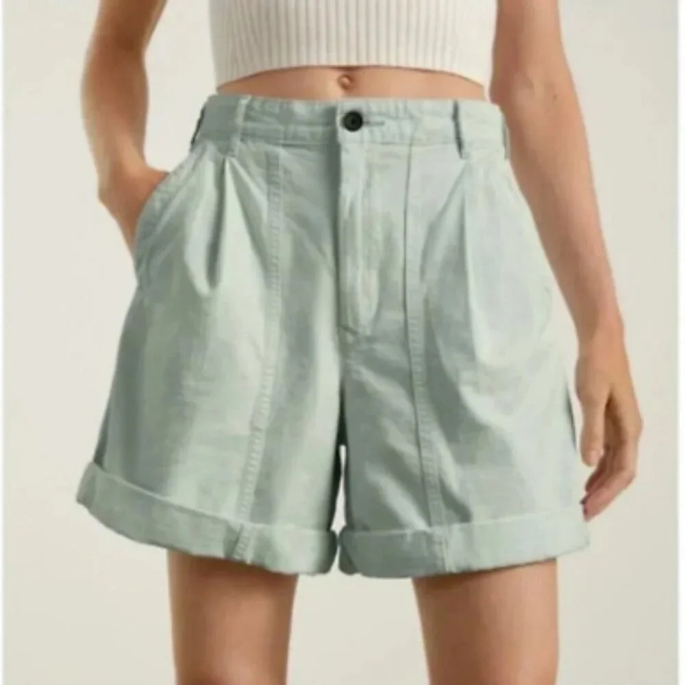 Everlane Light Blue The Tourist Organic Cotton High Rise Shorts - Picture 1 of 5